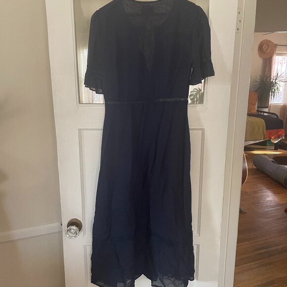 Reformation Woodson Dress, Navy, Size 8 - Picture 6 of 6